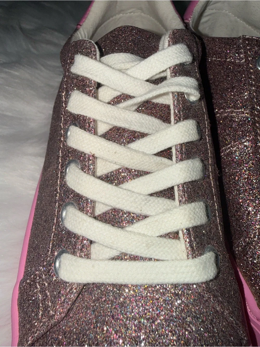 Glitter Pink Casual Sneakers - Big Kids size 3 OldNavy
